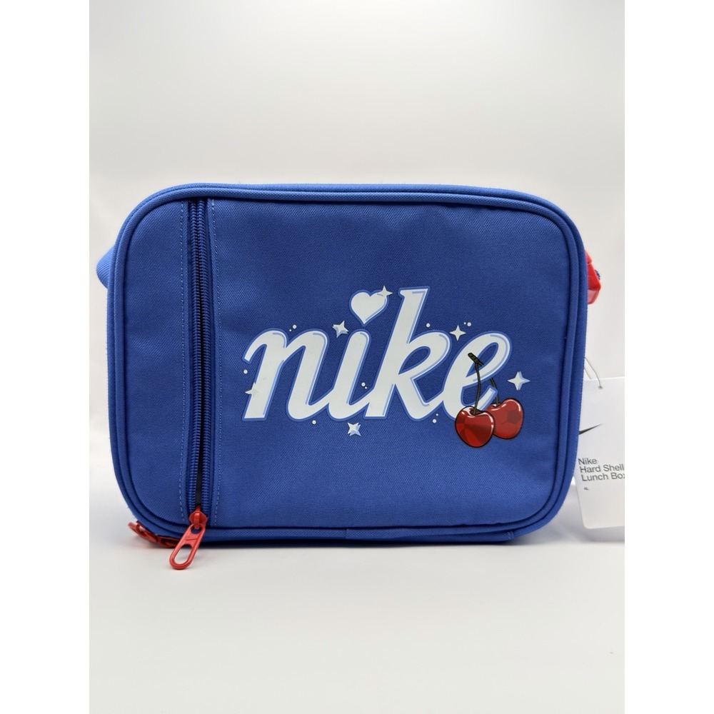 Nike Kids Cherry Hearts Futura Fuel Pack Lunch Box Bag Blue Insulated Hard Shell
